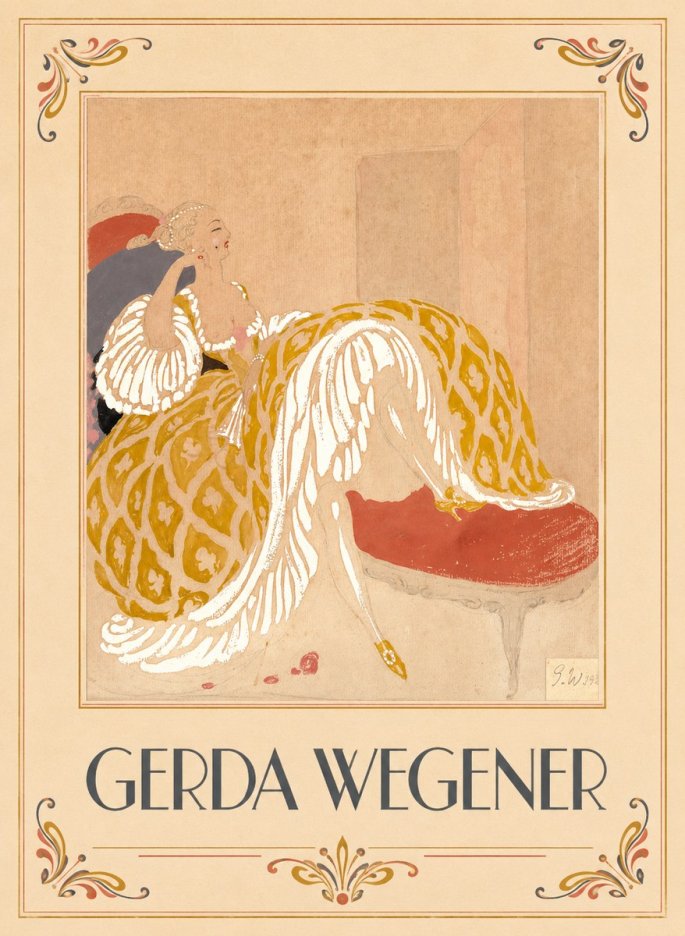 Gerda Wegener Woman in Yellow Dress No6 - Plakát