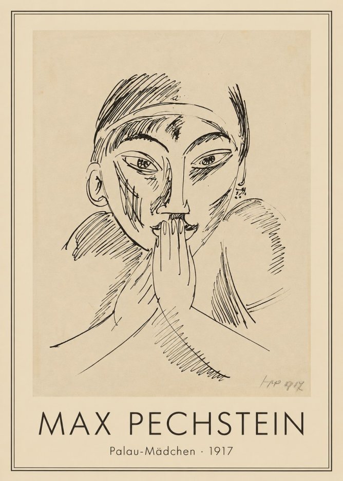 Max Pechstein Palau-mädchen No1 - Plakát