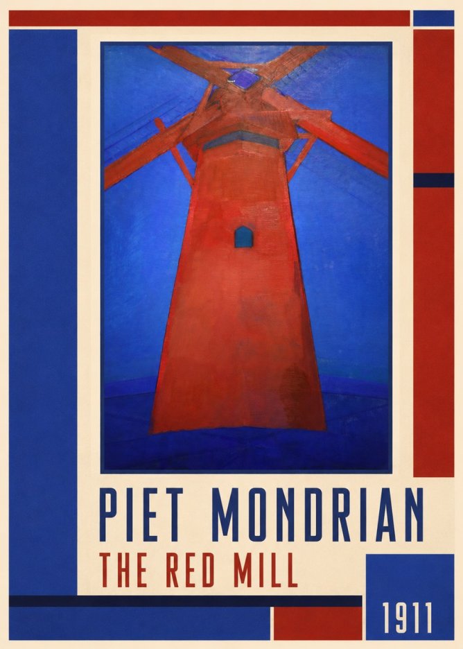 Piet Mondrian The Red Mill No1 - Plakát