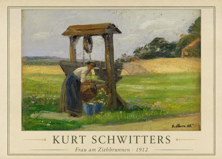 Kurt Schwitters Frau Am Ziehbrunnen No1 - Plakát