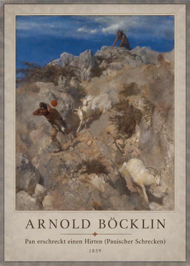 Arnold Böcklin Pan Erschreckt Einen Hirten (Panischer Schrecken) No1 - Plakát