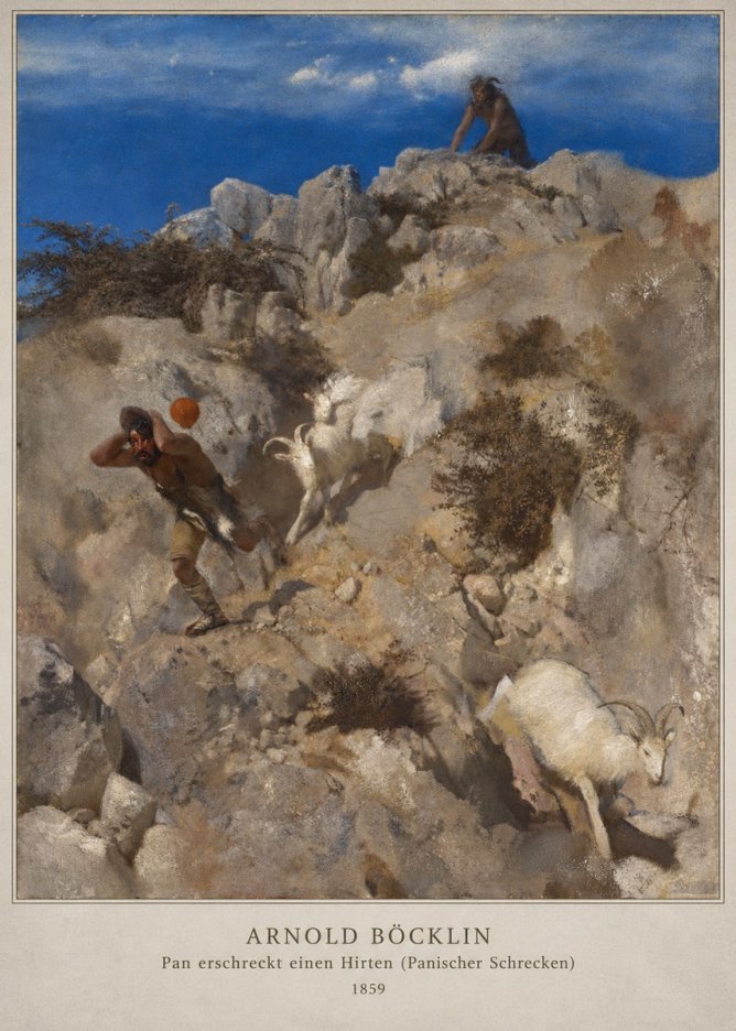 Arnold Böcklin Pan Erschreckt Einen Hirten (Panischer Schrecken) No2 - Plakát