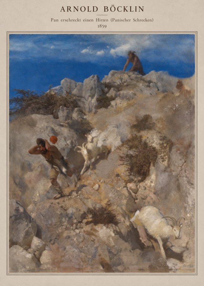 Arnold Böcklin Pan Erschreckt Einen Hirten (Panischer Schrecken) No4 - Plakát