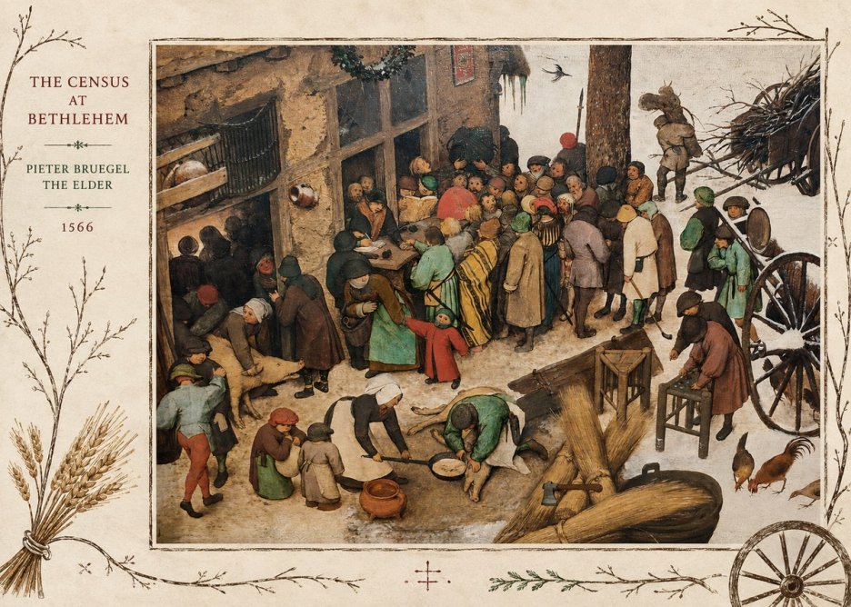 Pieter Bruegel The Census at Bethlehem III No3 - Plakát