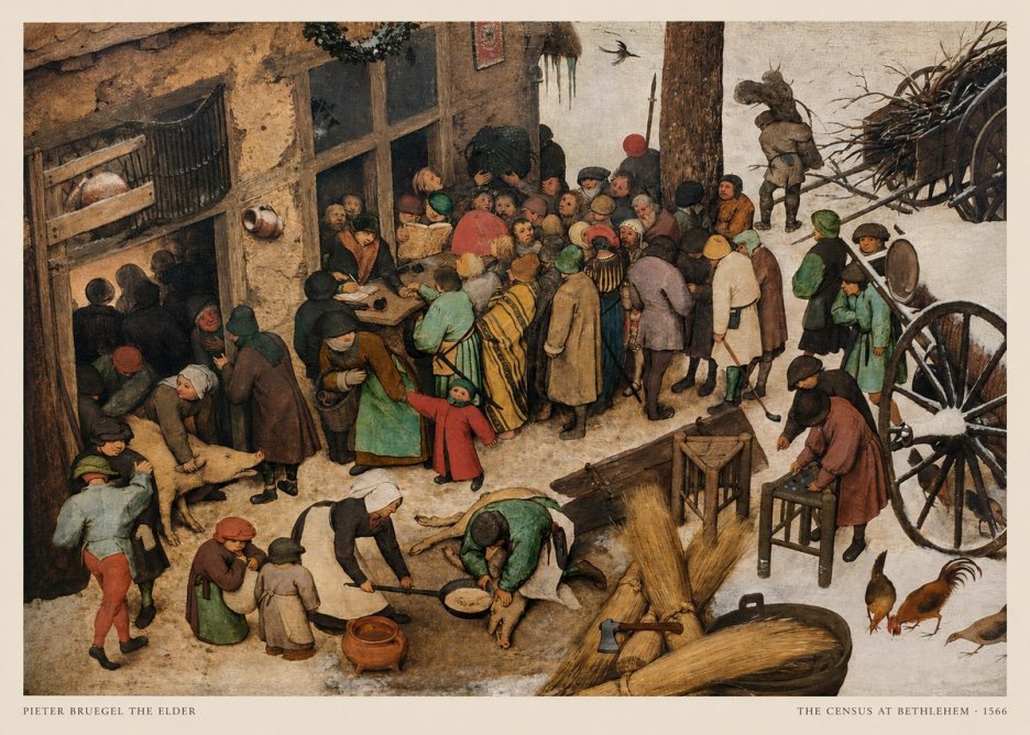 Pieter Bruegel The Census at Bethlehem III No5 - Plakát