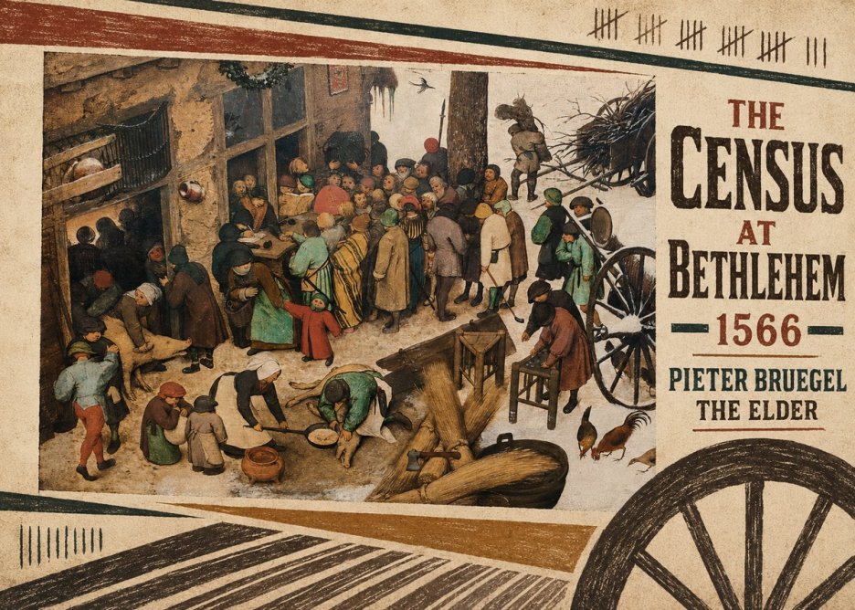 Pieter Bruegel The Census at Bethlehem III No6 - Plakát