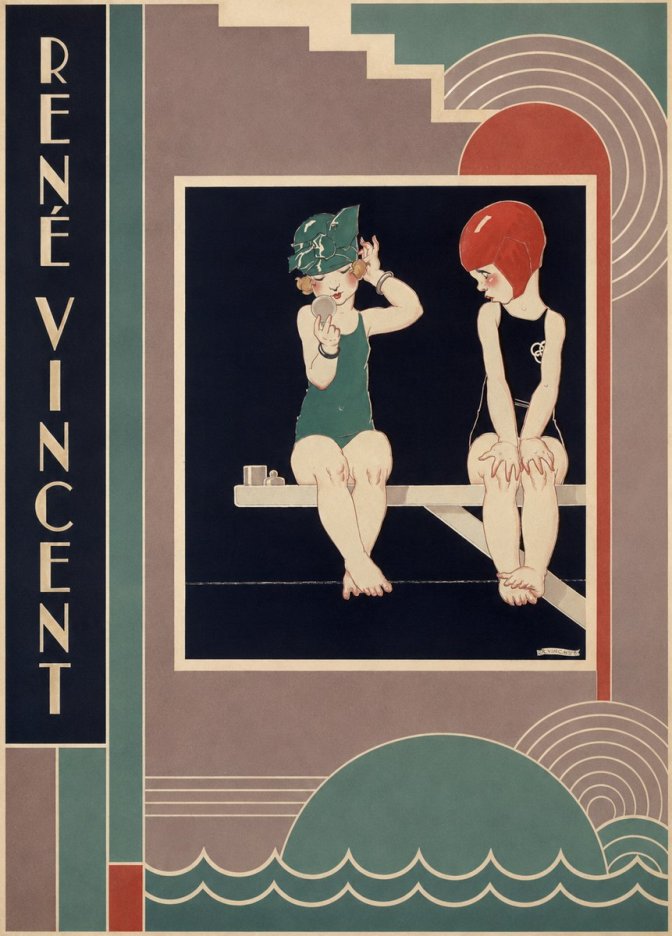René Vincent At the Poolside No2 - Plakát