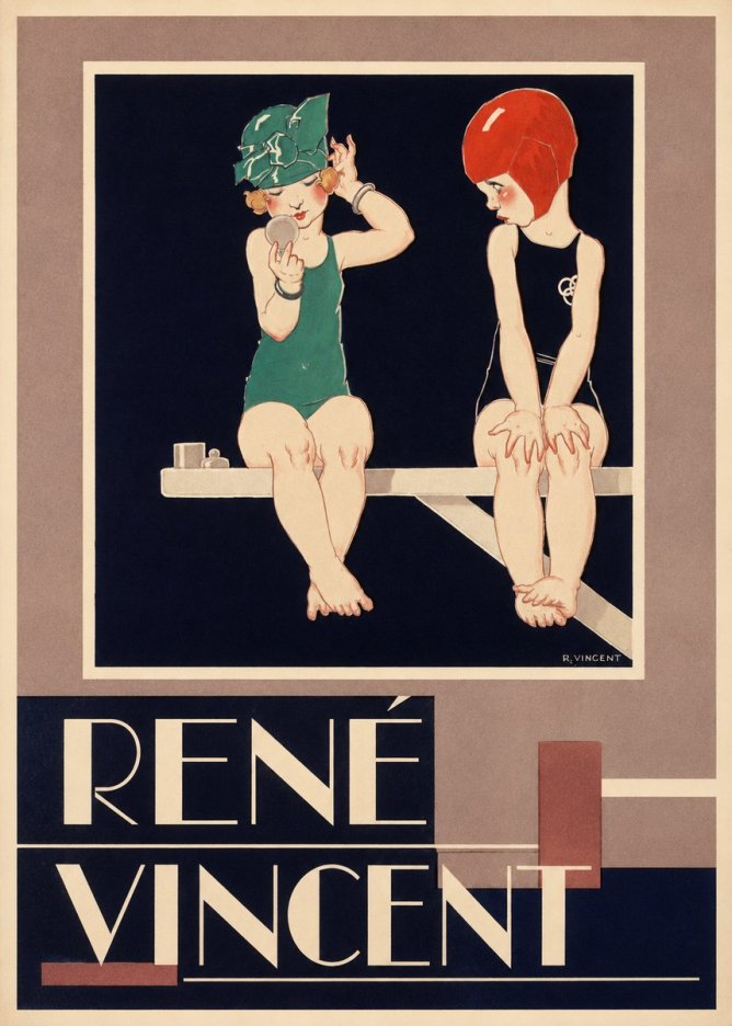 René Vincent At the Poolside No3 - Plakát