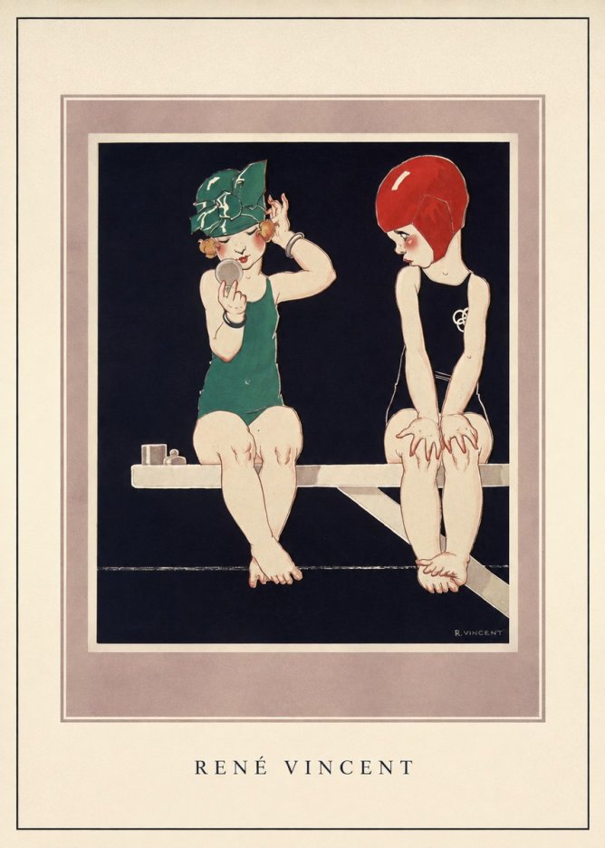 René Vincent At the Poolside No5 - Plakát