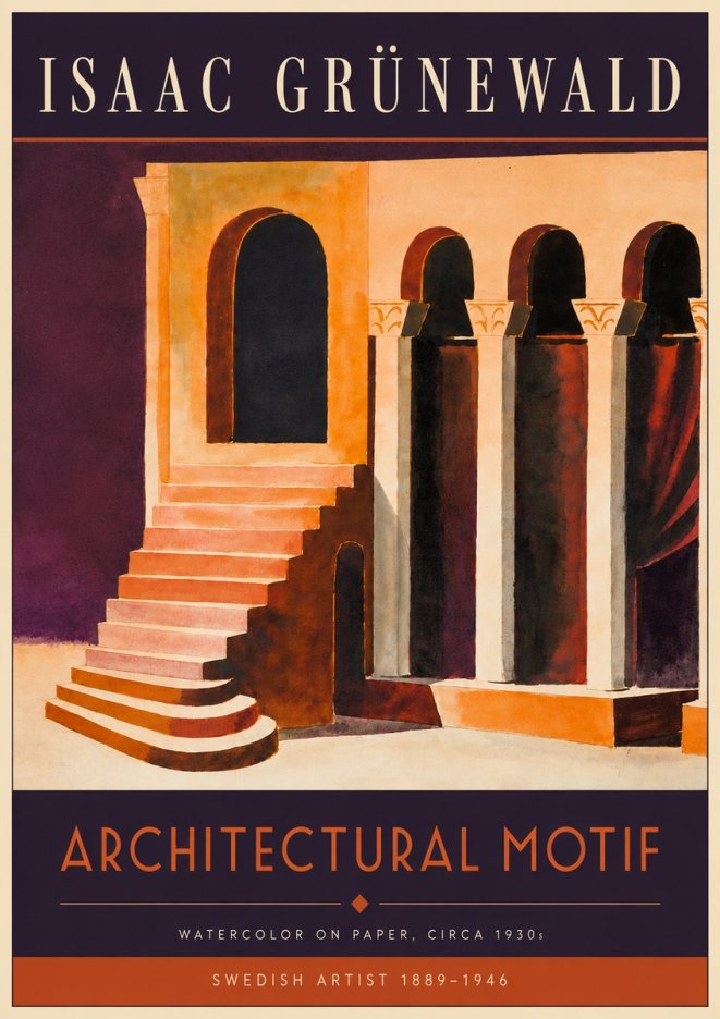 Isaac Grünewald Architectural Motif III No4 - Plakát
