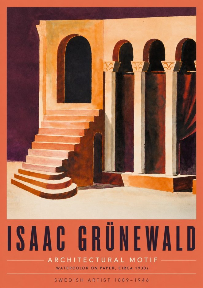 Isaac Grünewald Architectural Motif III No5 - Plakát