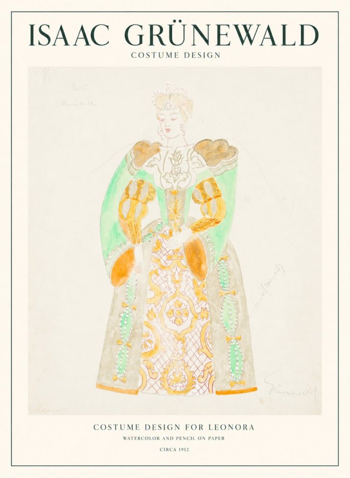 Isaac Grünewald Costume Design for Leonora No1 - Plakát