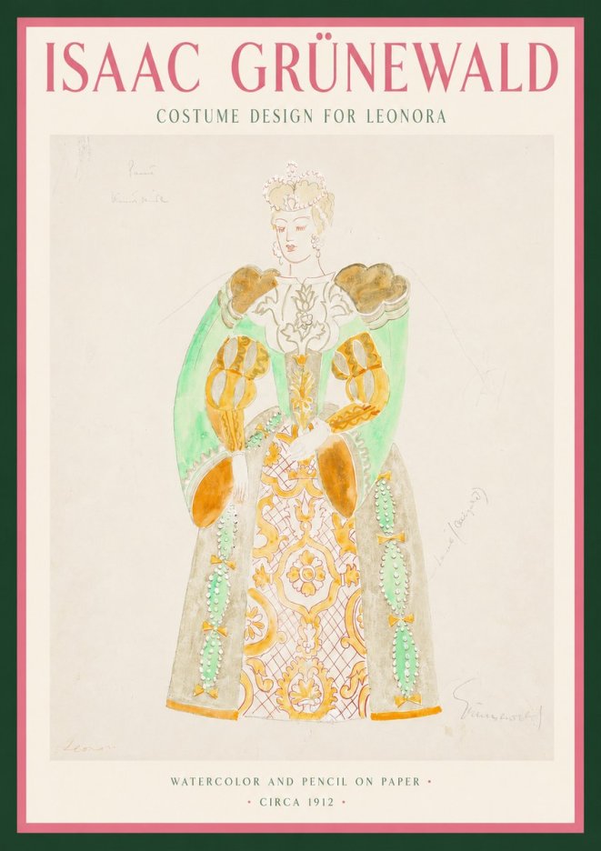 Isaac Grünewald Costume Design for Leonora No3 - Plakát