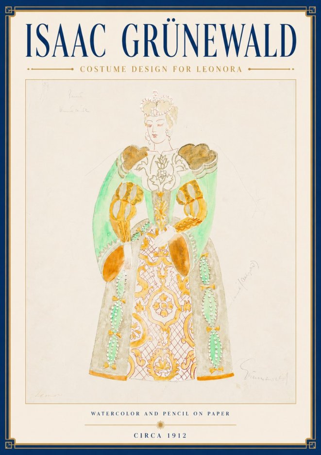 Isaac Grünewald Costume Design for Leonora No4 - Plakát