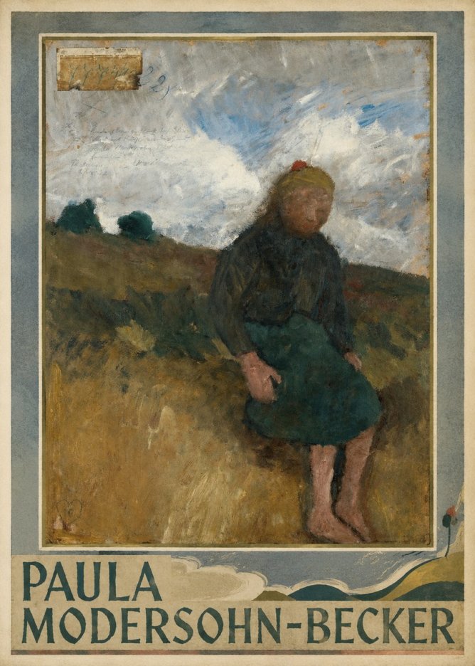 Paula Modersohn-Becker Seated Girl in the Moor No2 - Plakát