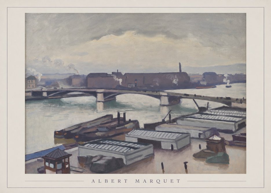 Albert Marquet River Scene, Paris No3 - Plakát