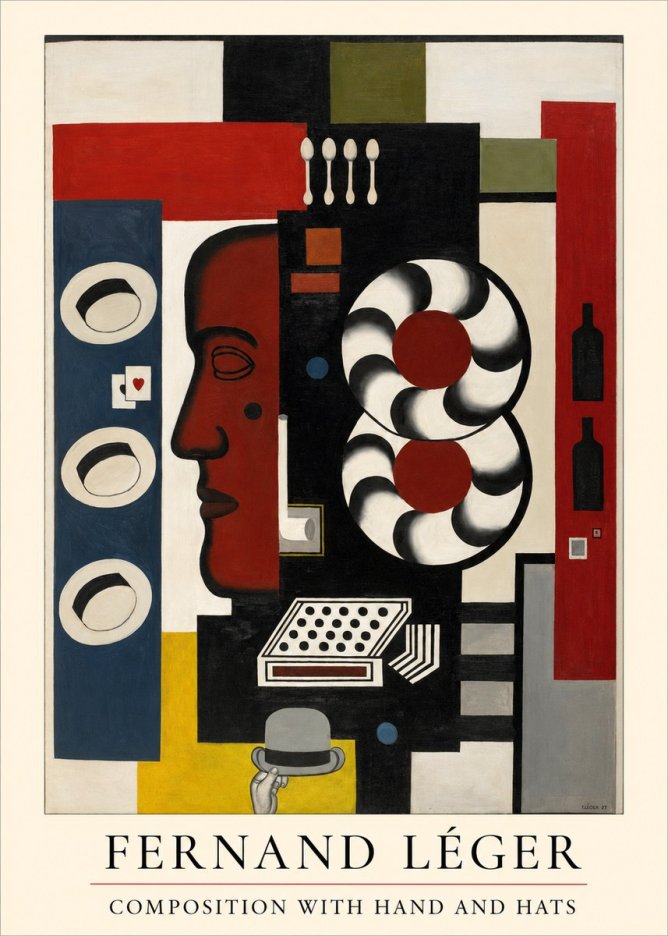 Fernand Léger Composition with Hand and Hats No1 - Plakát