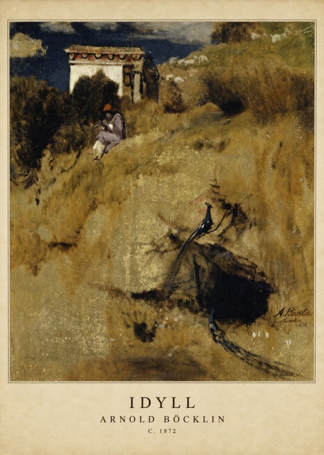Arnold Böcklin Idyll - Fragment Eines Wandschirms No2 - Plakát