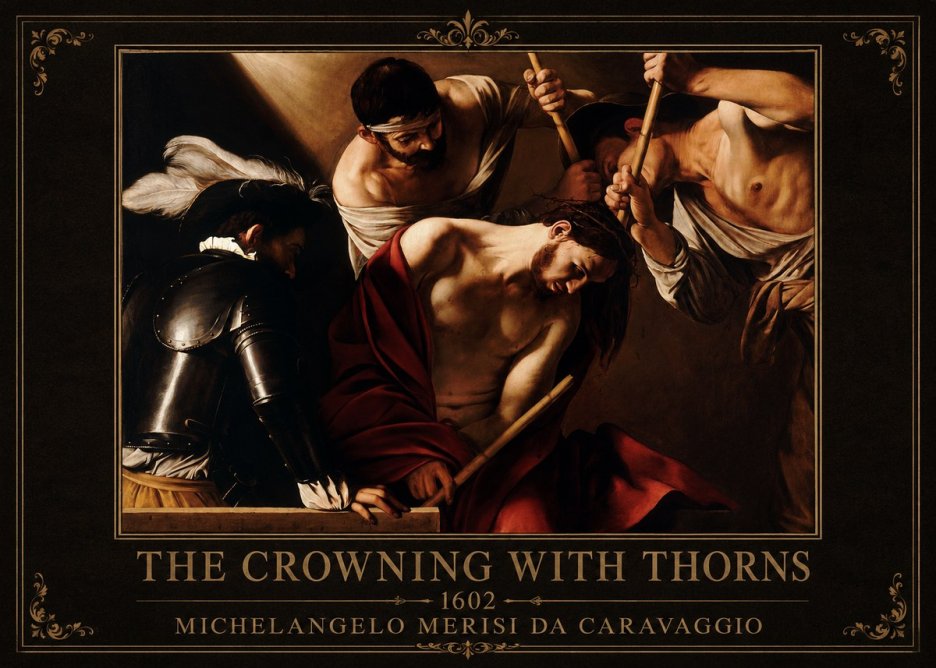 Michelangelo Merisi da Caravaggio The Crowning with Thorns II No1 - Plakát