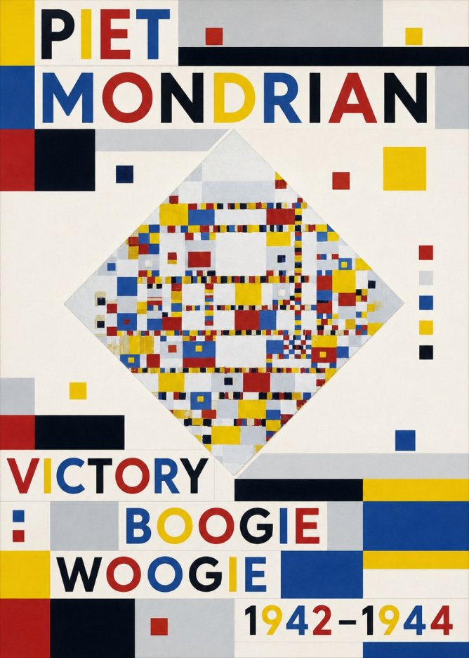 Piet Mondrian Victory Boogie Woogie No3 - Plakát