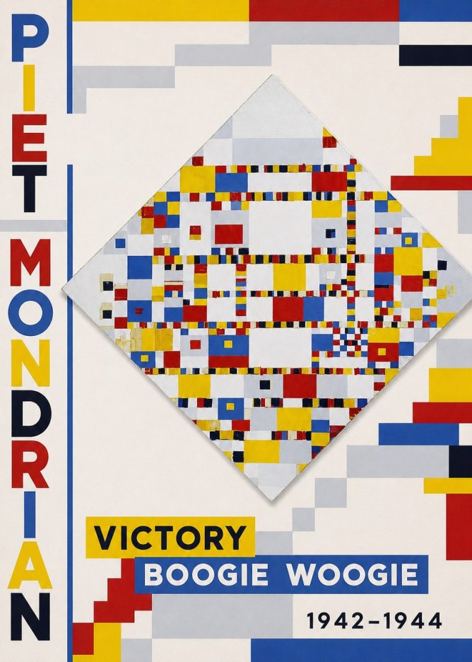 Piet Mondrian Victory Boogie Woogie No6 - Plakát