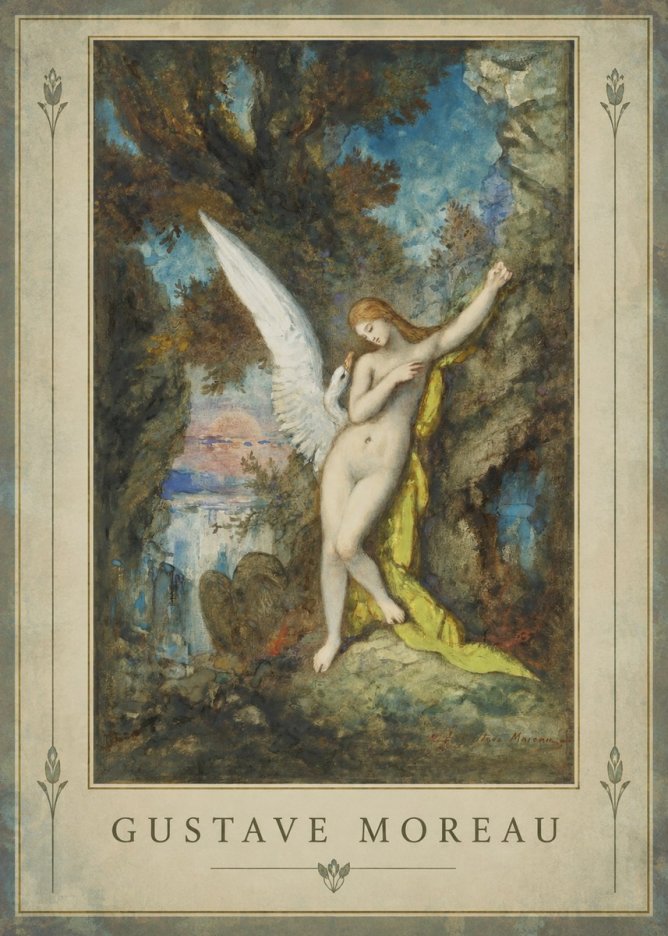 Gustave Moreau Leda and the Swan No2 - Plakát