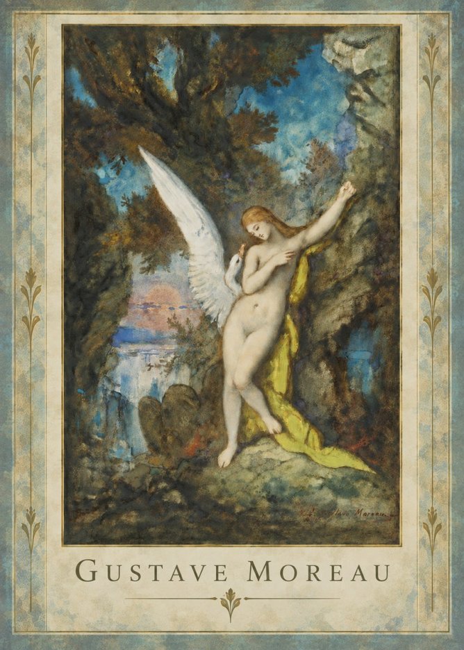 Gustave Moreau Leda and the Swan No5 - Plakát