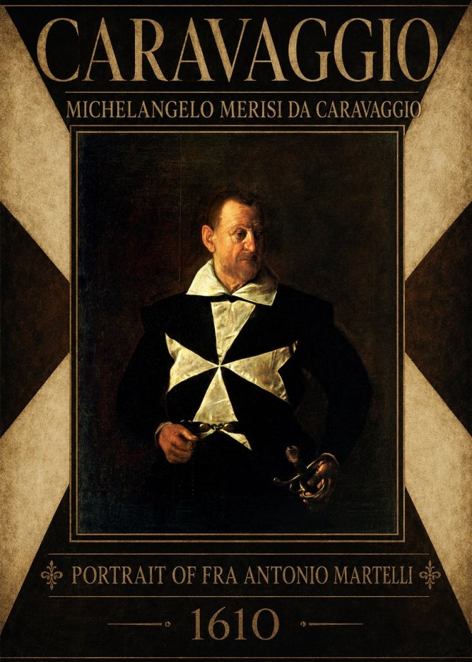 Michelangelo Merisi da Caravaggio Portrait of Fra Antonio Martelli No6 - Plakát