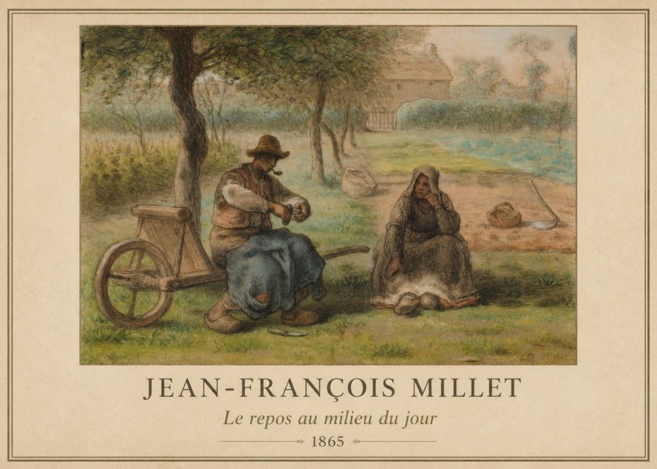 Jean-François Millet Le Repos Au Milieu Du Jour No1 - Plakát
