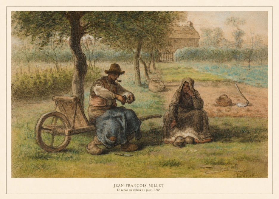 Jean-François Millet Le Repos Au Milieu Du Jour No5 - Plakát