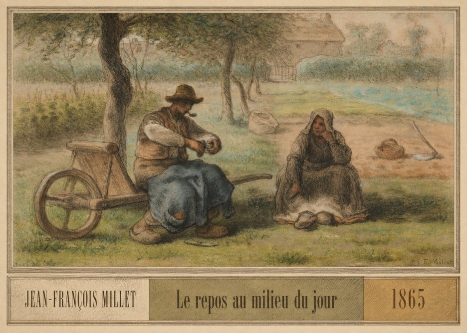Jean-François Millet Le Repos Au Milieu Du Jour No6 - Plakát