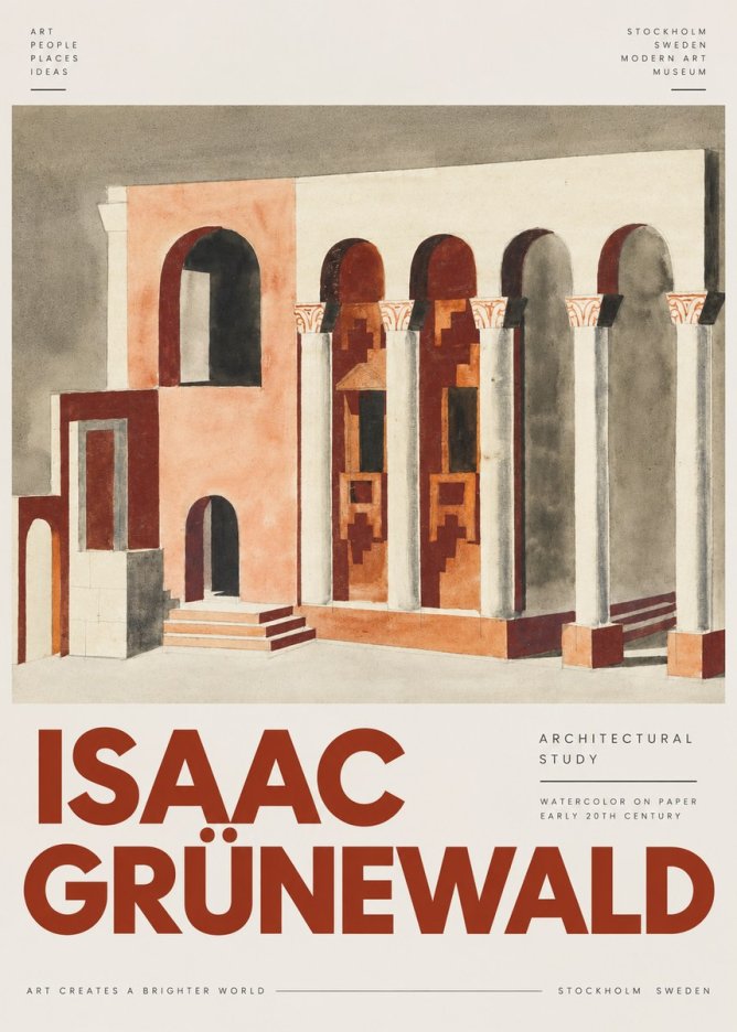 Isaac Grünewald Architectural Study I No4 - Plakát