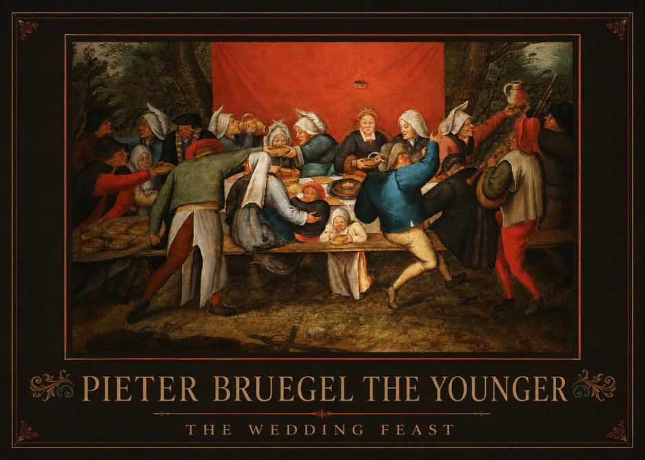 Pieter Bruegel The Wedding Feast No1 - Plakát