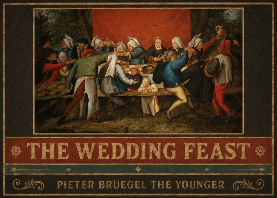 Pieter Bruegel The Wedding Feast No6 - Plakát
