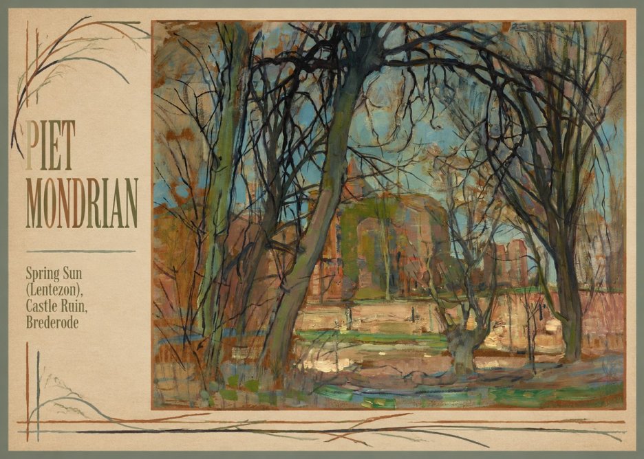Piet Mondrian Spring Sun (Lentezon), Castle Ruin, Brederode No1 - Plakát