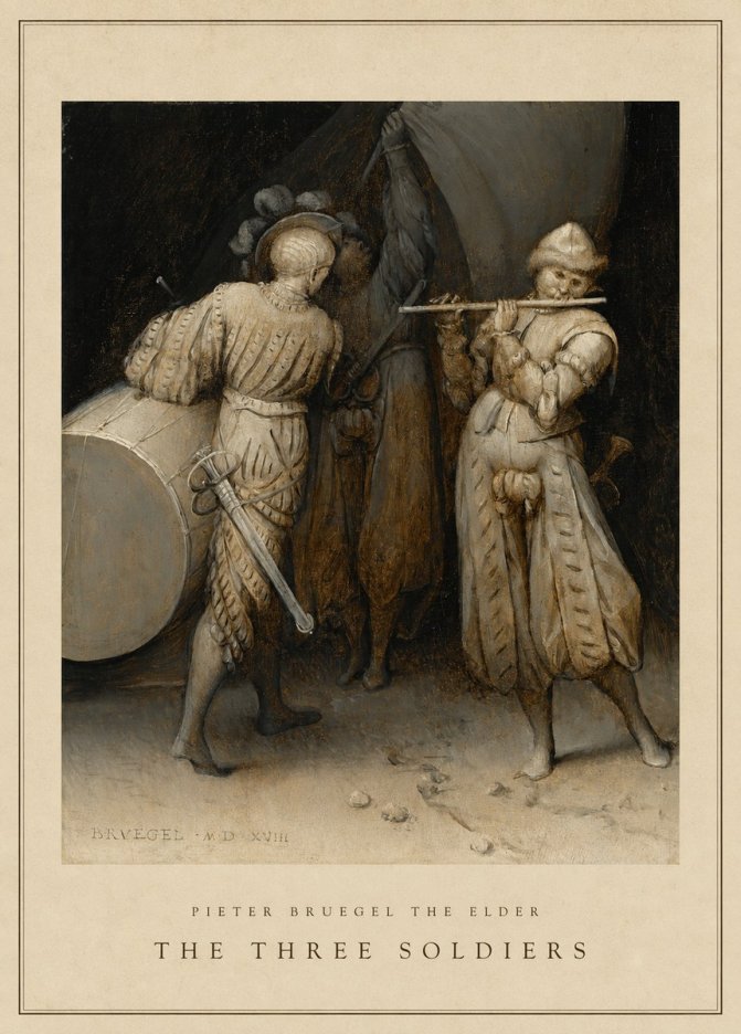 Pieter Bruegel The Three Soldiers No4 - Plakát