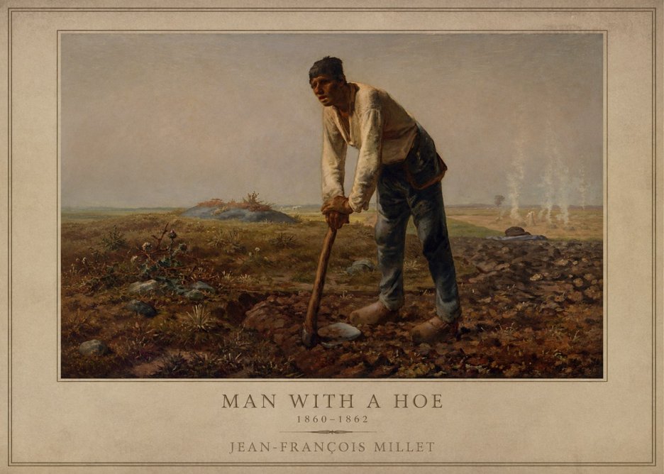 Jean-François Millet Man with a Hoe No1 - Plakát