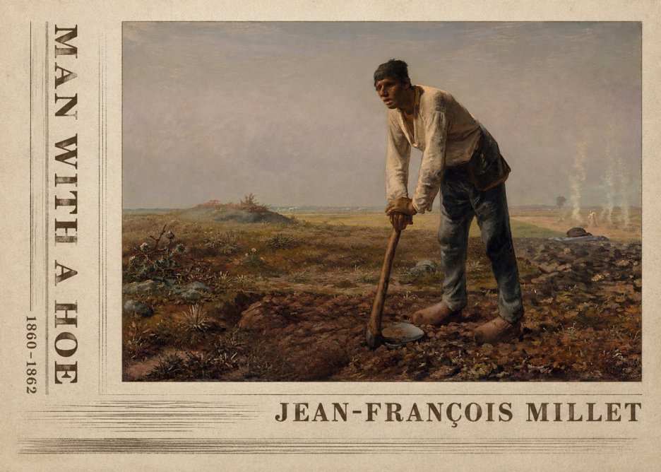 Jean-François Millet Man with a Hoe No2 - Plakát