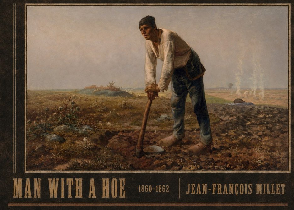 Jean-François Millet Man with a Hoe No3 - Plakát