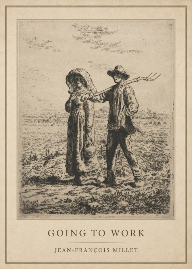 Jean-François Millet Going to Work No1 - Plakát