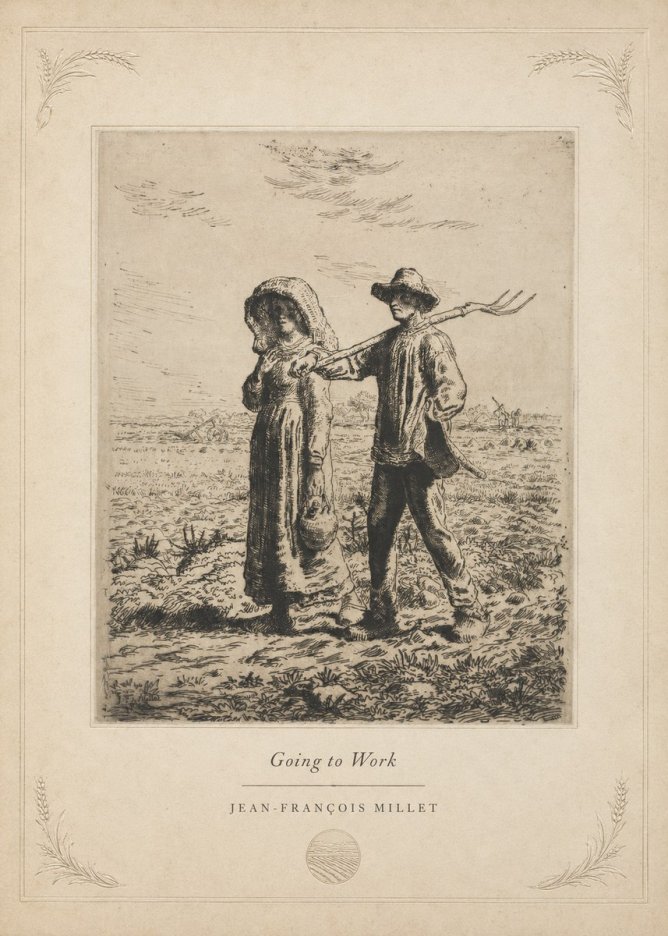 Jean-François Millet Going to Work No5 - Plakát