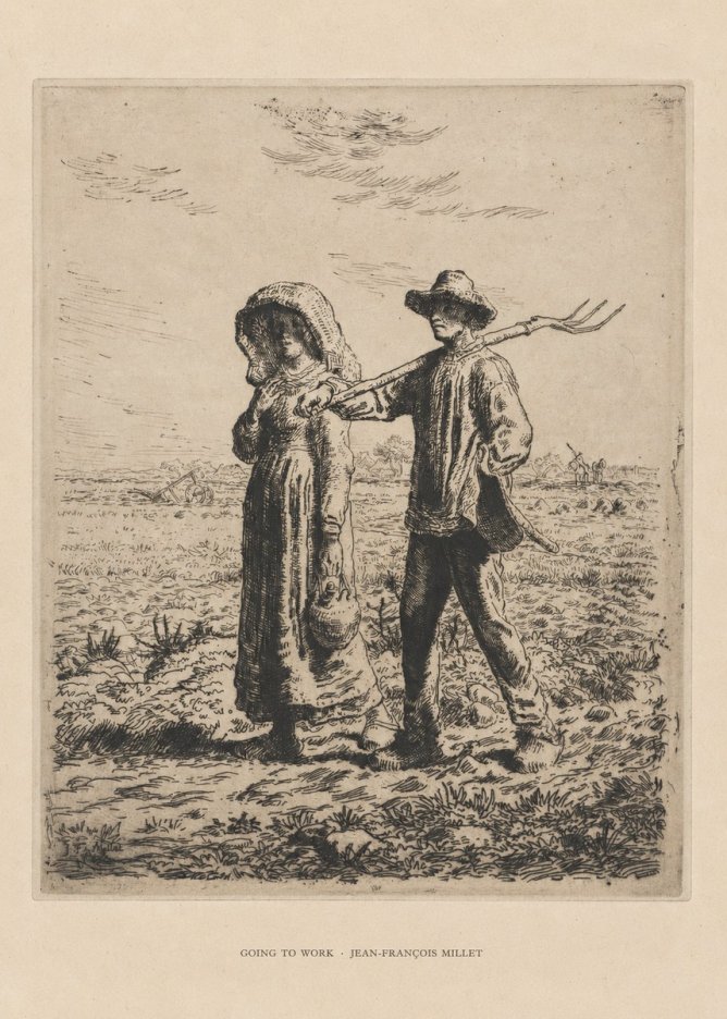 Jean-François Millet Going to Work No6 - Plakát