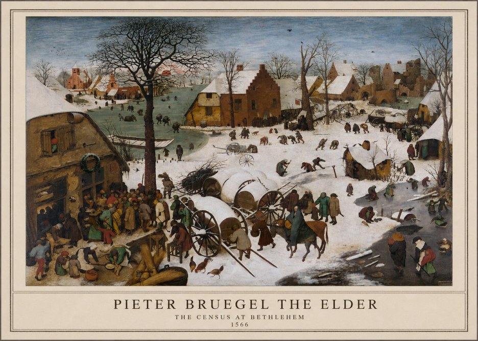 Pieter Bruegel The Census at Bethlehem IV No1 - Plakát