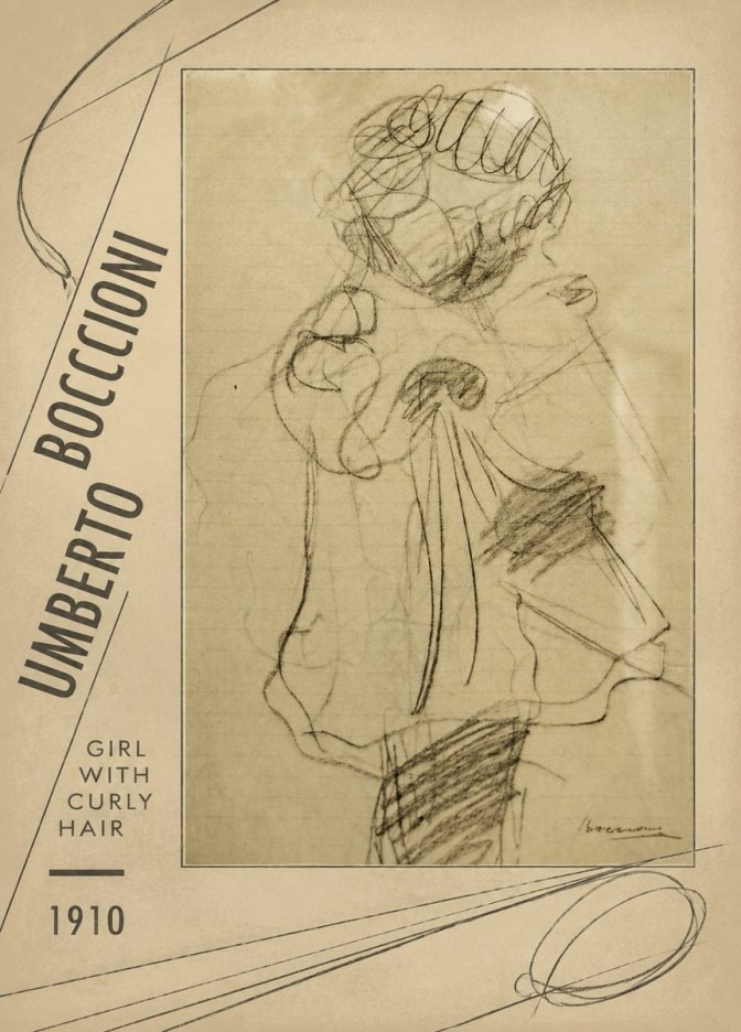 Umberto Boccioni Girl with Curly Hair No2 - Plakát