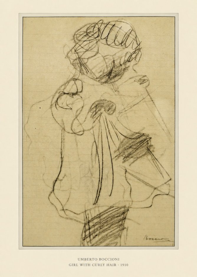 Umberto Boccioni Girl with Curly Hair No6 - Plakát