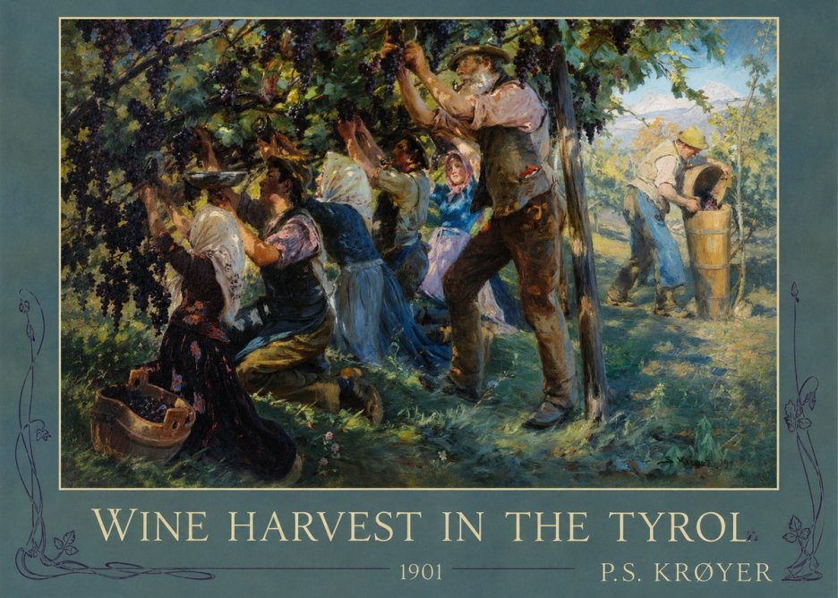 P.S. Krøyer Wine Harvest in the Tyrol No2 - Plakát