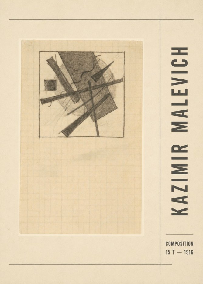 Kazimir Malevich Composition 15 T - 1916 No2 - Plakát