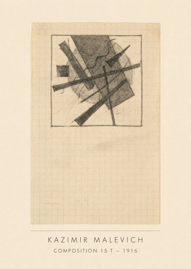 Kazimir Malevich Composition 15 T - 1916 No3 - Plakát