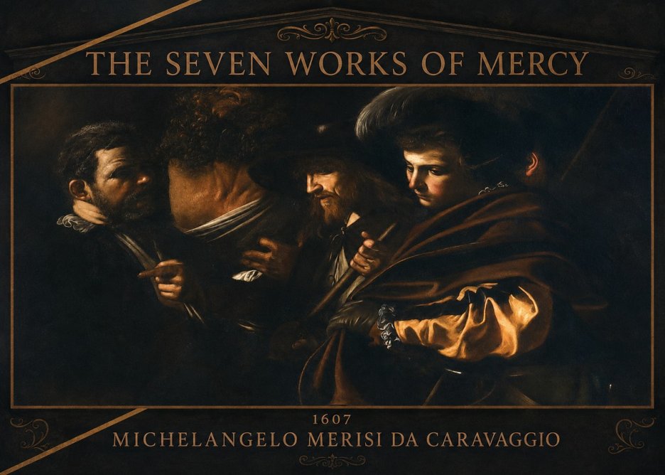Michelangelo Merisi da Caravaggio The Seven Works of Mercy VI No3 - Plakát