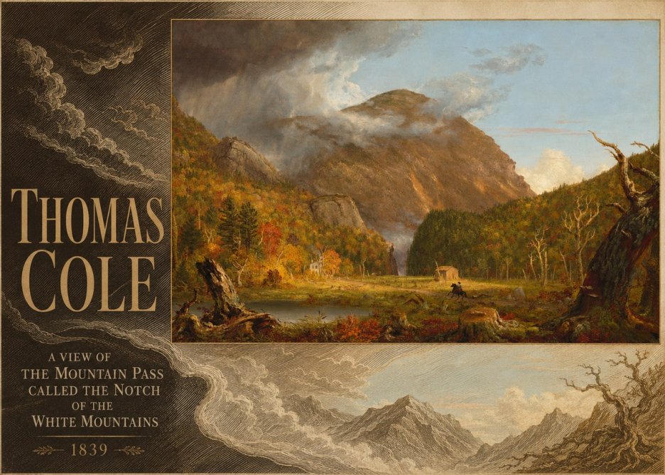 Thomas Cole A View of the Mountain Pass Called the Notch of the White Mountains No6 - Plakát